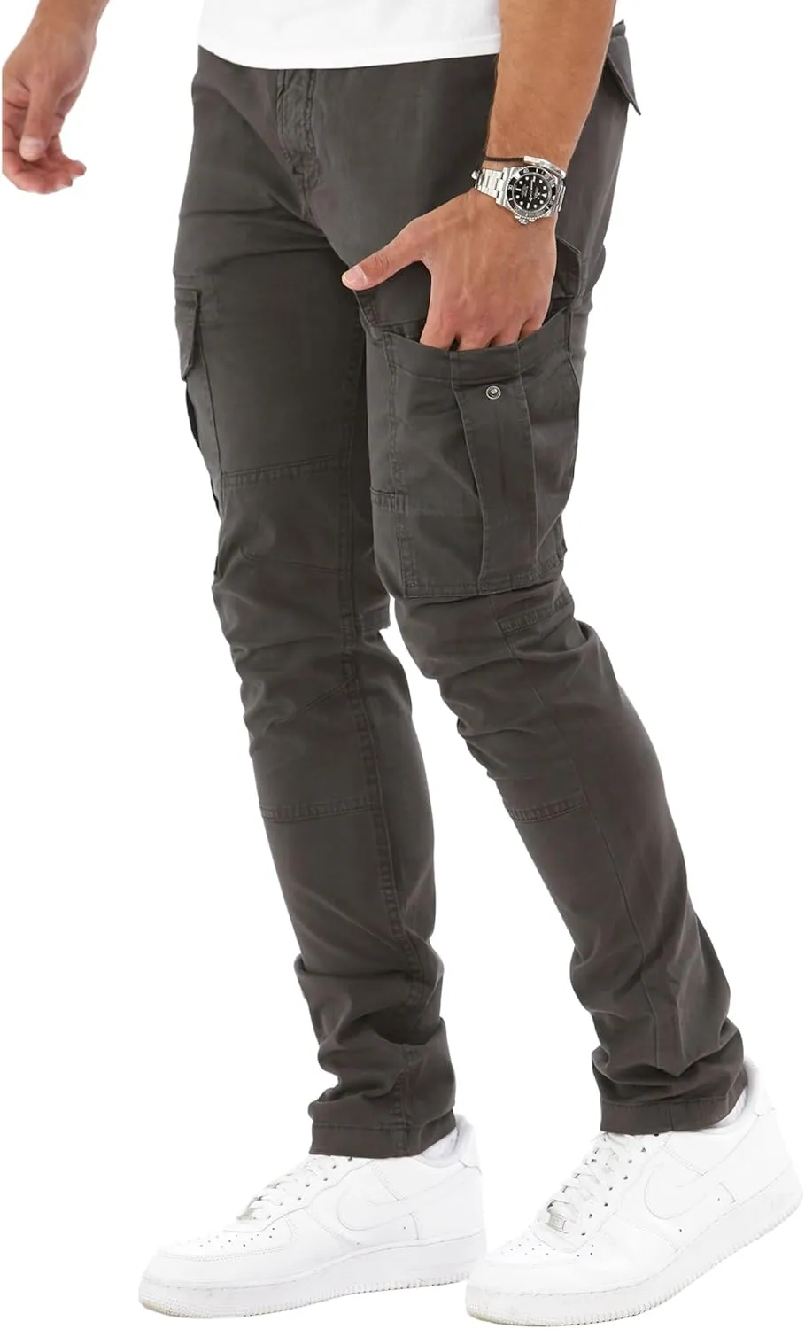 Soroor Cargo Pants for Men, Slim Fit Tapered Mens Cargo Pants, Tactical Pant for Men Work & Utility | Stretch Twill Cotton