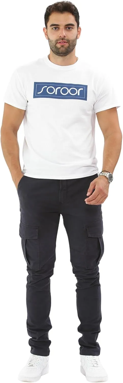 Soroor Cargo Pants for Men, Slim Fit Tapered Mens Cargo Pants, Tactical Pant for Men Work & Utility | Stretch Twill Cotton