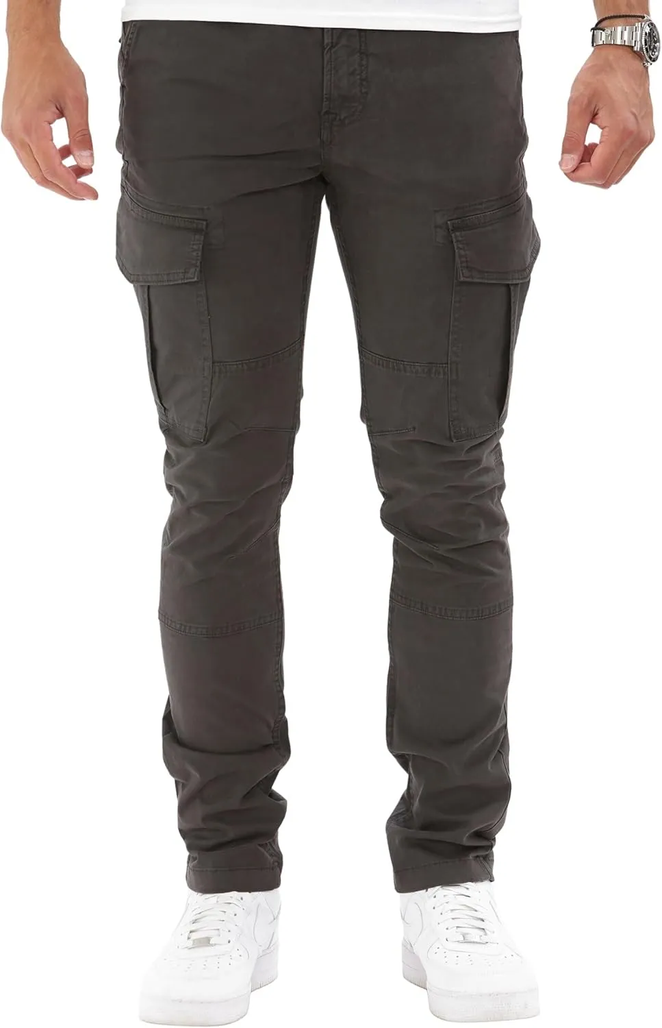Soroor Cargo Pants for Men, Slim Fit Tapered Mens Cargo Pants, Tactical Pant for Men Work & Utility | Stretch Twill Cotton