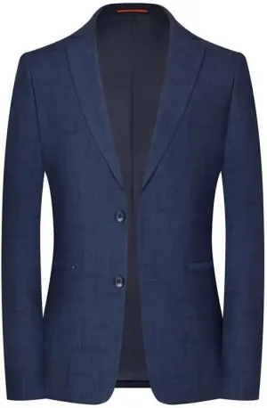 Spring Solid Color Men Blazers Men's Slim Fit Suit Coat Vintage Blue Casual Travel Blazers for Men