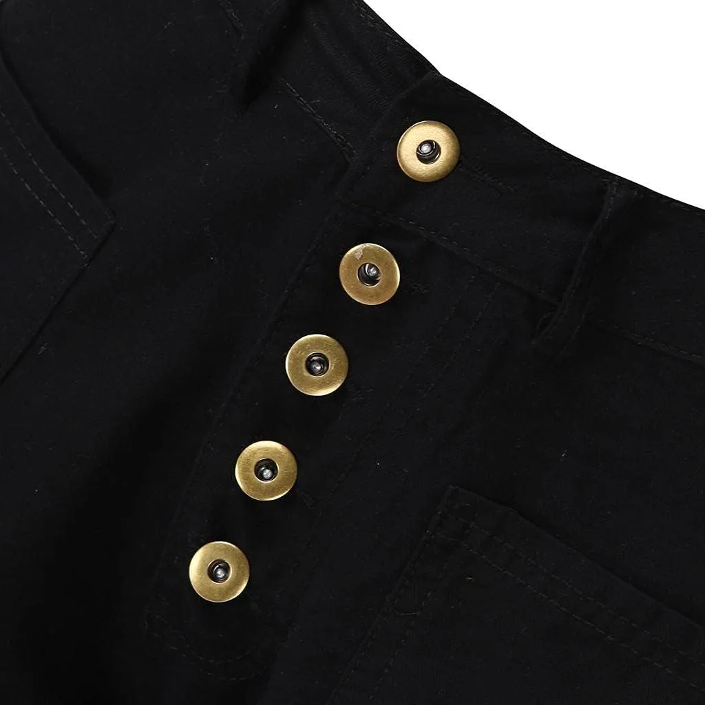 Stretchy Bell Bottoms Jeans Classic High Waist Destroyed Raw Hem Bootcut Flared Denim Pants Plus Size