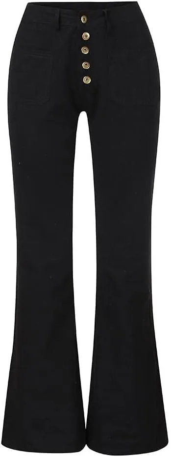 Stretchy Bell Bottoms Jeans Classic High Waist Destroyed Raw Hem Bootcut Flared Denim Pants Plus Size