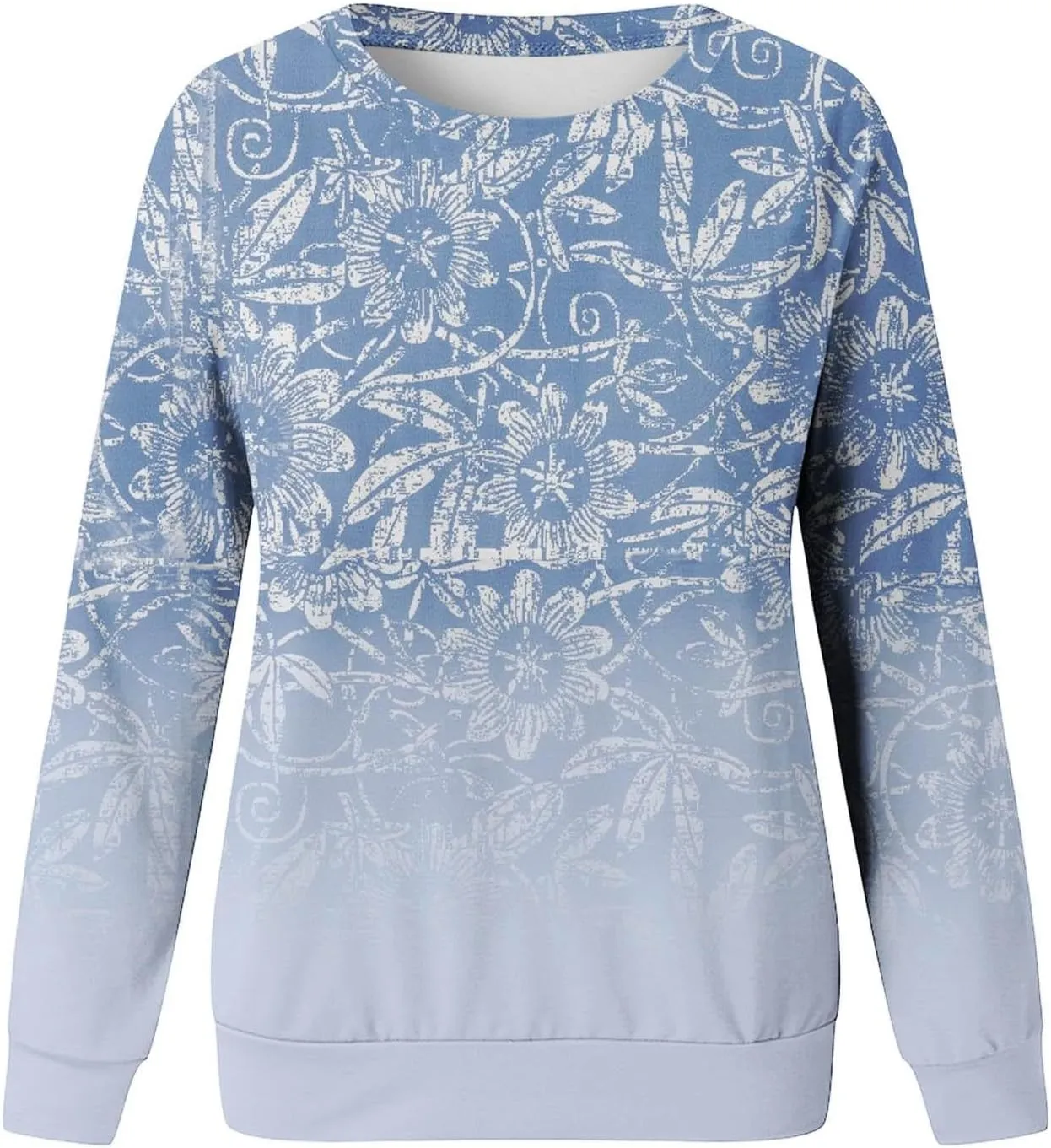 Sweatshirt for Women Crewneck Pullover with Pocket Loose Fit Print Long Sleeve Top Drop Shoulder Jumper Fleece Jersey Graphic
