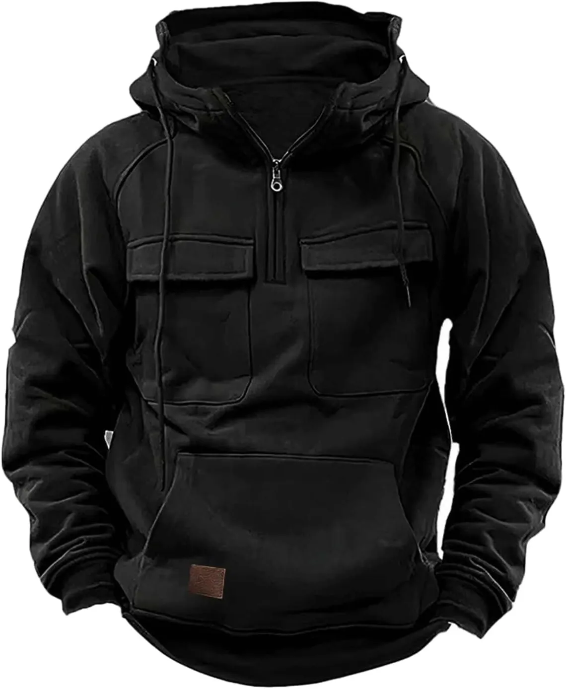 Tactical Hoodies for Men Military Quarter Zip Pullover Cargo Sweatshirts 1/4 Zip Pullover Lightweight with Pockets
