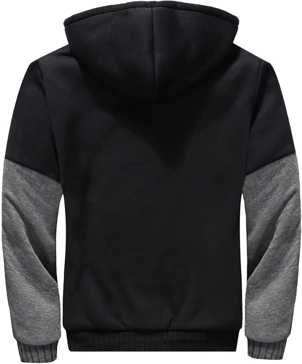 Thatrich Mens Winter Warm Fleece Jacket Sherpa Lined Hoodie Oversized Classic Jackets Workout Athletic Long Sleeve Outerwear