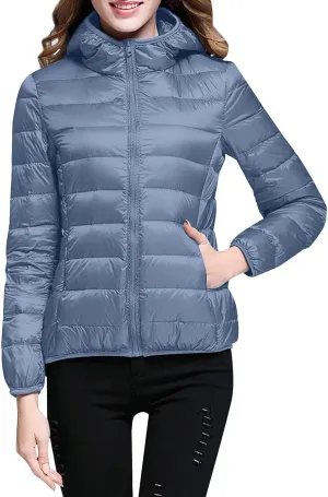 Thickened Down Alternative Jacket Windproof Winter Coat with Recycled Insulation Winter Slim Short Hooded Warm White