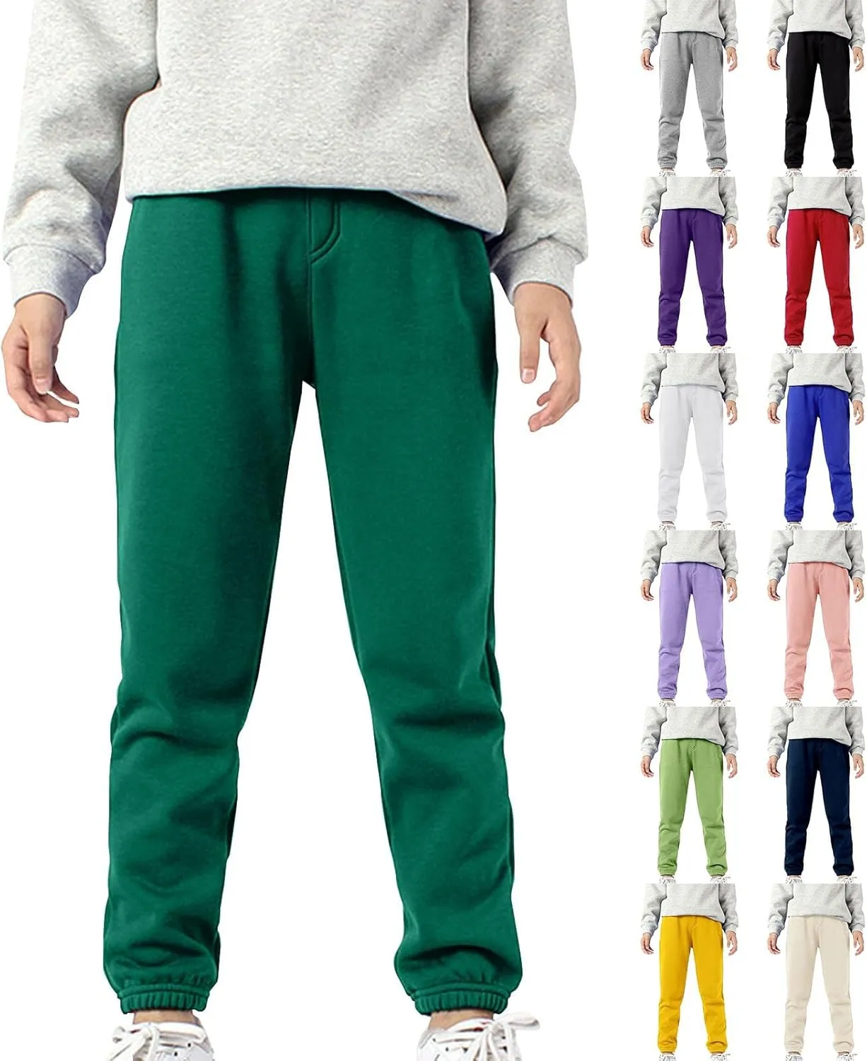 Toddler Sweatpants Boys Girls Casual Jogger Pants Unisex Pull on Jogger Sweatpants with Drawstring Pockets