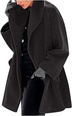 Trench Coat for Women 2024 Fuzzy Jacket Loose Fitting Warm Winter Outwear Fashion Lapel Jacket Coats Long Coat Women