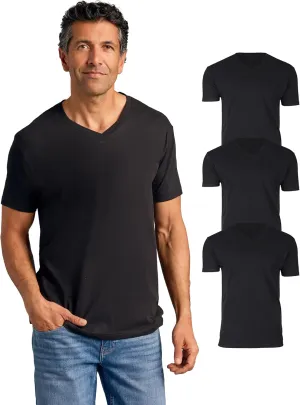 True Classic Mens V Neck T Shirts – Soft, Fitted Undershirts for Men Pack – Mens Undershirts – Cotton Blend, Tag-Free