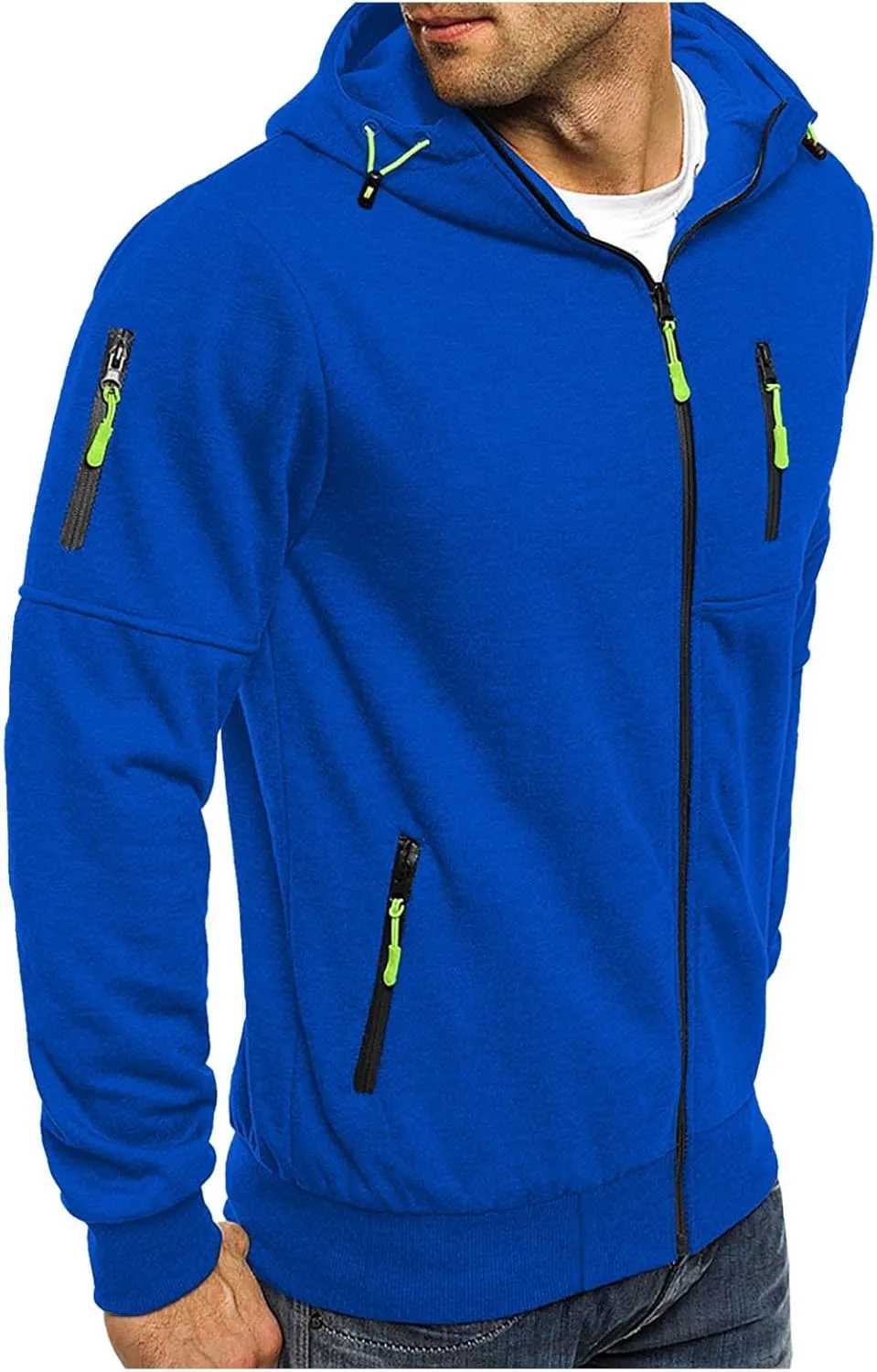 TUQIDEWU Mens Zip Up Hoodie, Casual Hoodies for Men with Zip Pockets Full Zip Long Sleeve Pullover Sports Hooded Jackets 2025