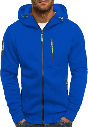 TUQIDEWU Mens Zip Up Hoodie, Casual Hoodies for Men with Zip Pockets Full Zip Long Sleeve Pullover Sports Hooded Jackets 2025