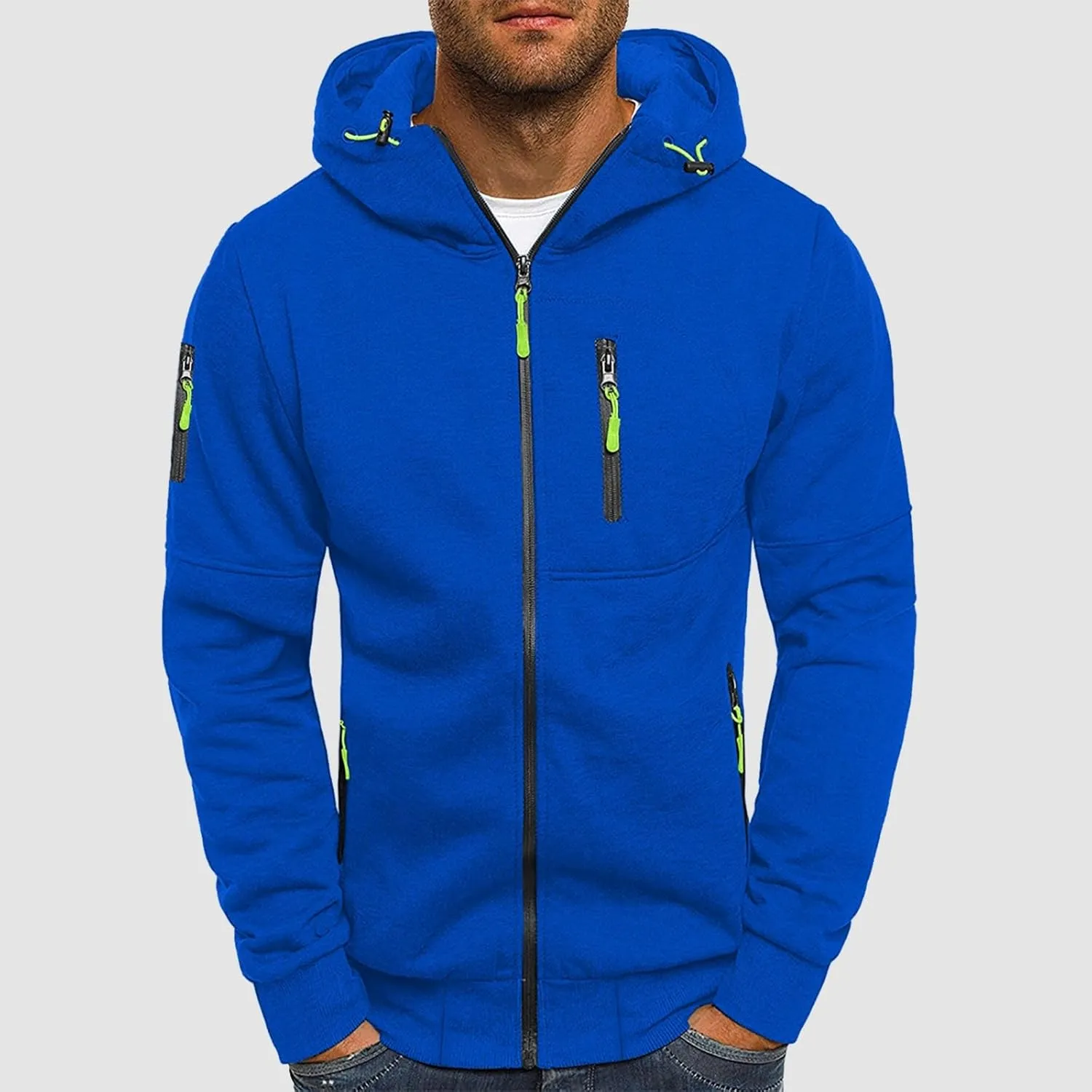 TUQIDEWU Mens Zip Up Hoodie, Casual Hoodies for Men with Zip Pockets Full Zip Long Sleeve Pullover Sports Hooded Jackets 2025