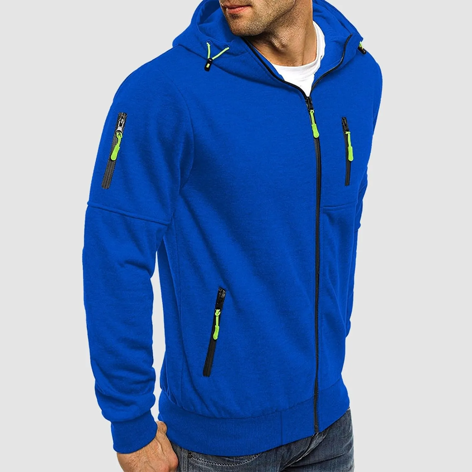 TUQIDEWU Mens Zip Up Hoodie, Casual Hoodies for Men with Zip Pockets Full Zip Long Sleeve Pullover Sports Hooded Jackets 2025