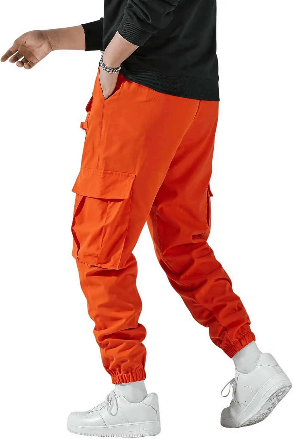 Verdusa Men's Elastic Waist Drawstring Cargo Pants Streetwear Joggers