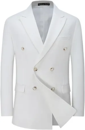Wedding Prom Formal Suit Coats for Men Korean Style White Slim Fit Mens Suit Lightweight Blazers