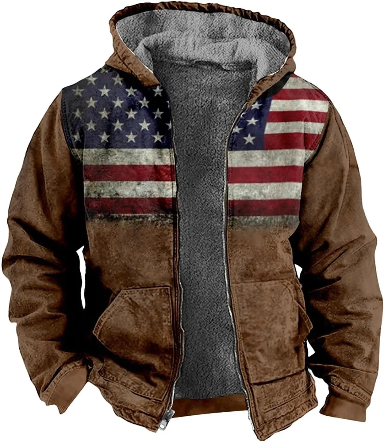 Winter Coats For Men Vintage Long Sleeve Coats: Trendy Classic Jackets Print Sweatshirt Sweaters Hoodie
