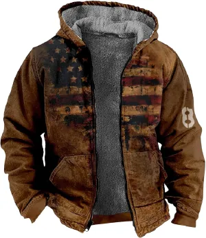 Winter Coats For Men Vintage Long Sleeve Coats: Trendy Classic Jackets Print Sweatshirt Sweaters Hoodie