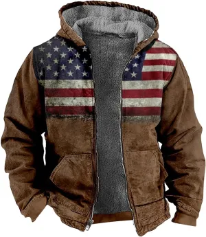 Winter Coats For Men Vintage Long Sleeve Coats: Trendy Classic Jackets Print Sweatshirt Sweaters Hoodie