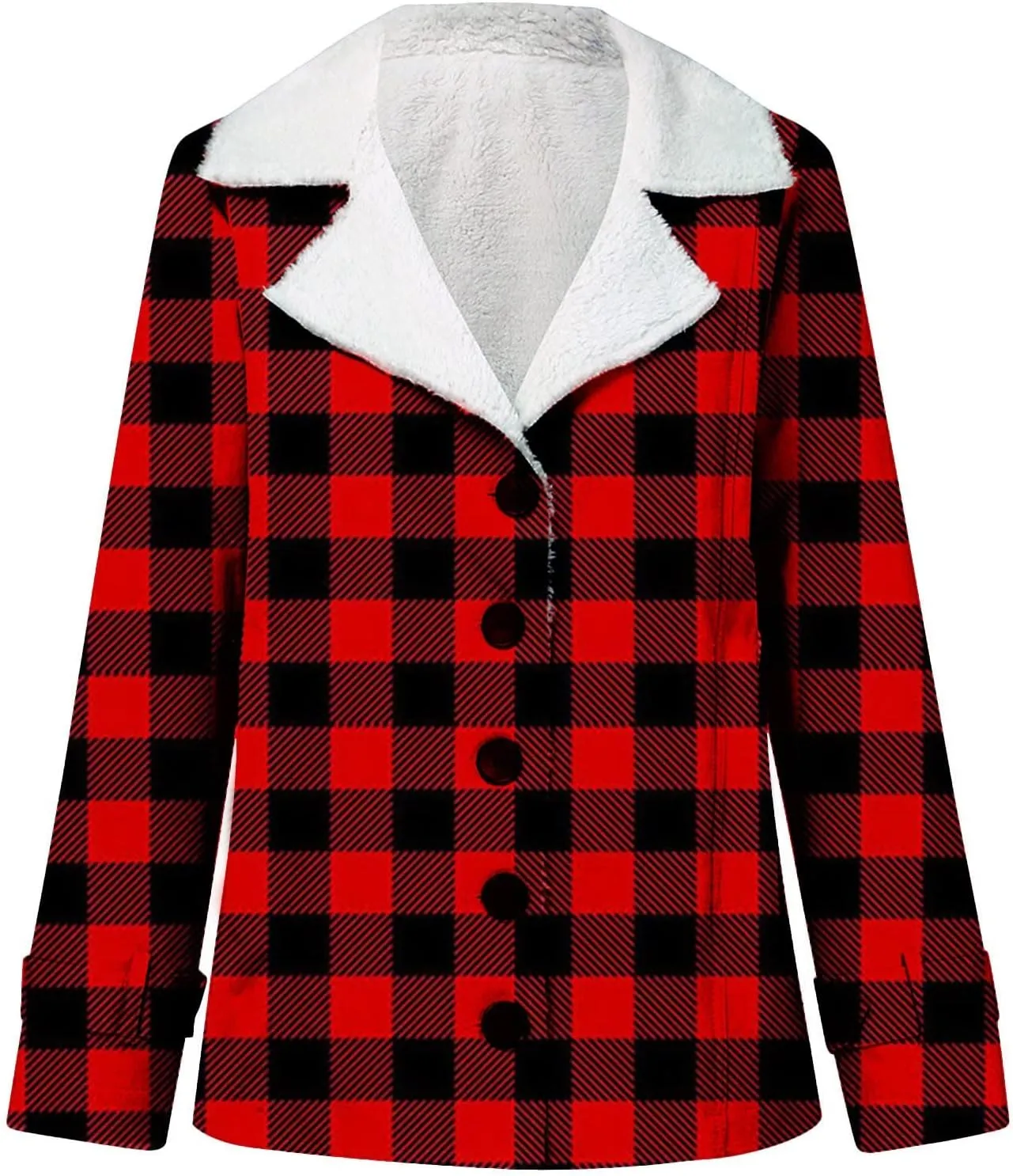 Winter Coats for Women 2023,Fuzzy Fleece Lined Sherpa Jacket Lapel Button Down Long Warm Parka Outerwear