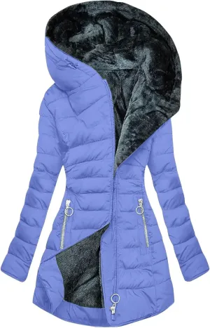 Winter Warm Parka Jacket Lapel Collar Long Sleeve Jacket Vintage Thicken Coat Jacket Warm Hooded Thick Padded