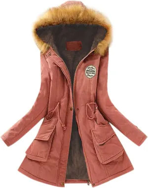 Winter Warm Sherpa Lined Coats Jackets for Women Plus Size Fuzzy Hooded Coats Parka Faux Fur Long Pea Coat Outerwear