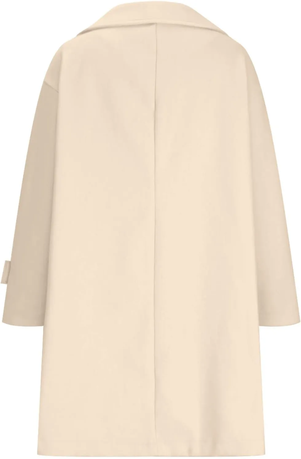 Winter Wool Blend Mid-Long Trench Coat for Women Notch Single-Breasted Oversized Lapel Lightweight Jacket Outwear