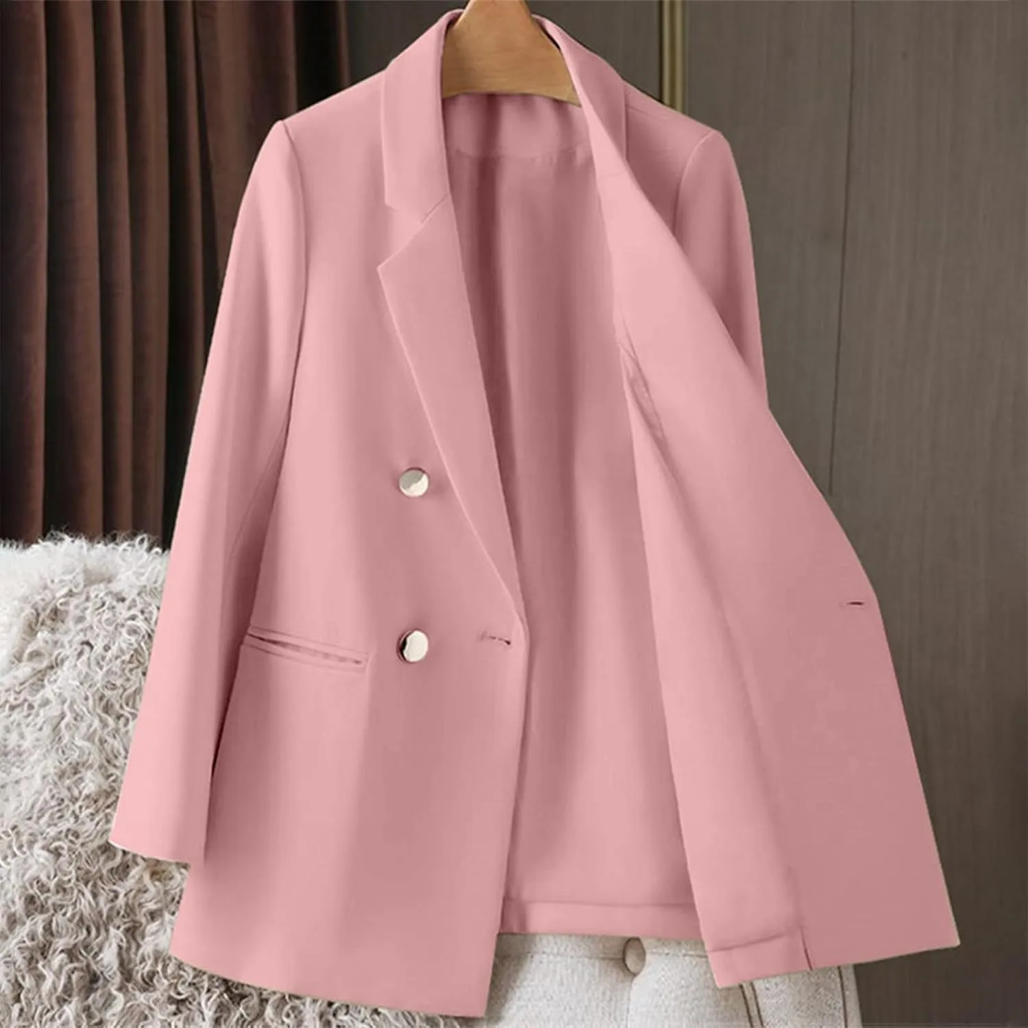 Women Blazers for Work Casual Business for Women Blazer Crop Dressy Fall Winter Jackets Loose Herringbone Top