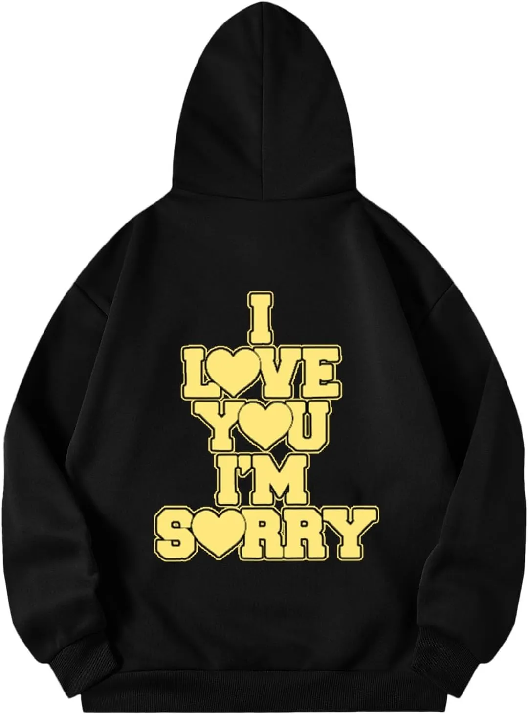 Women Hoodies Gracie I Love You I'm Sorry Letter Print Hoodie Pullover Long Sleeve Oversized Y2K Trendy Casual Shirts