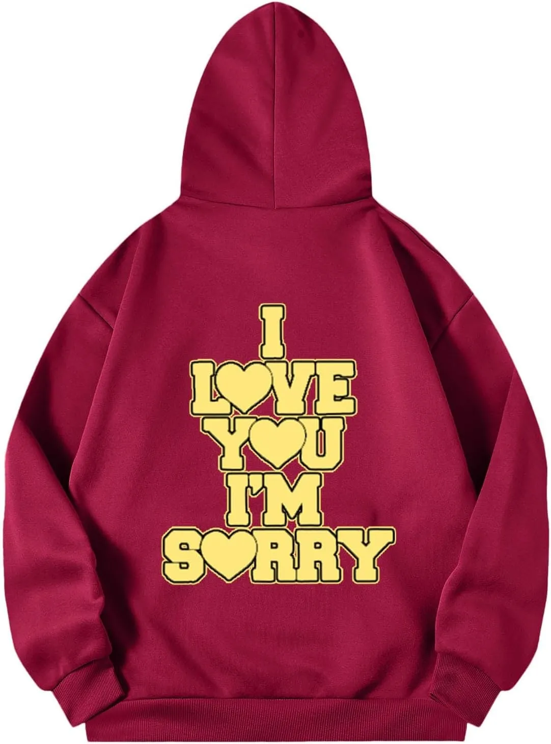 Women Hoodies Gracie I Love You I'm Sorry Letter Print Hoodie Pullover Long Sleeve Oversized Y2K Trendy Casual Shirts