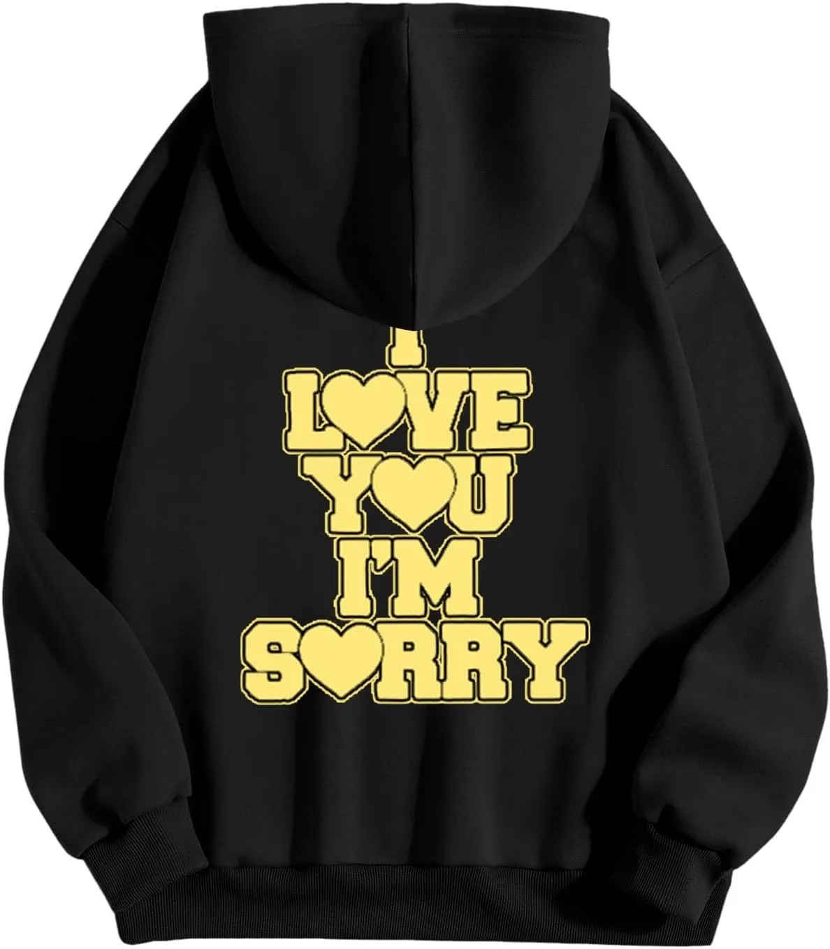 Women Hoodies Gracie I Love You I'm Sorry Letter Print Hoodie Pullover Long Sleeve Oversized Y2K Trendy Casual Shirts