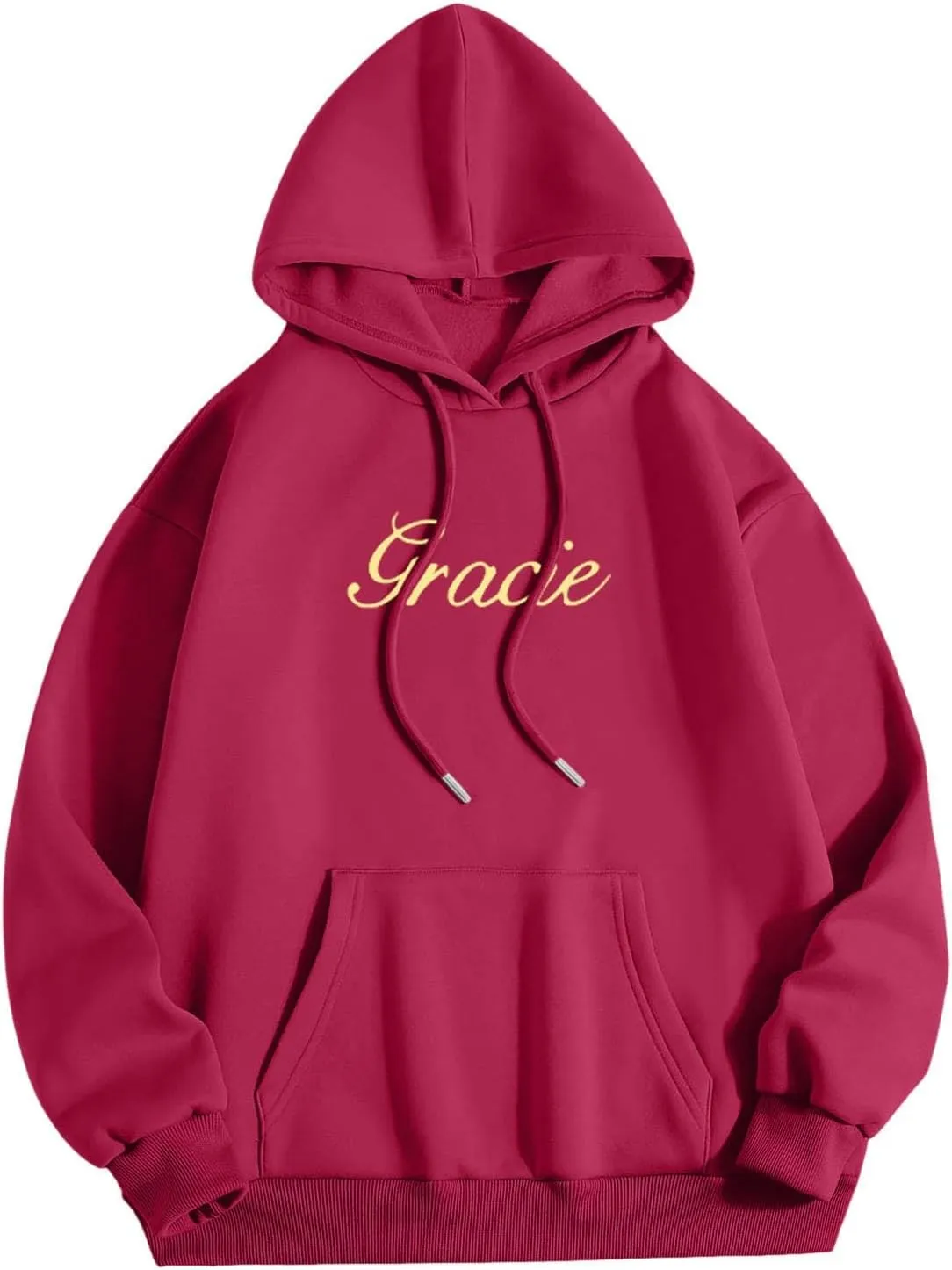 Women Hoodies Gracie I Love You I'm Sorry Letter Print Hoodie Pullover Long Sleeve Oversized Y2K Trendy Casual Shirts