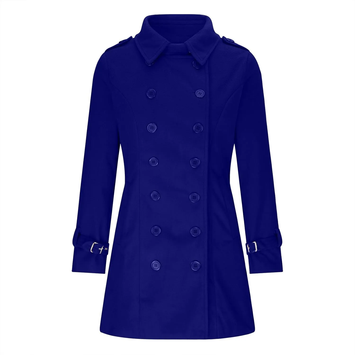 Women Trench Coat Winter Slim Outerwear Casual Classic Lapel Overcoats Elegant Double-Breasted Jackets