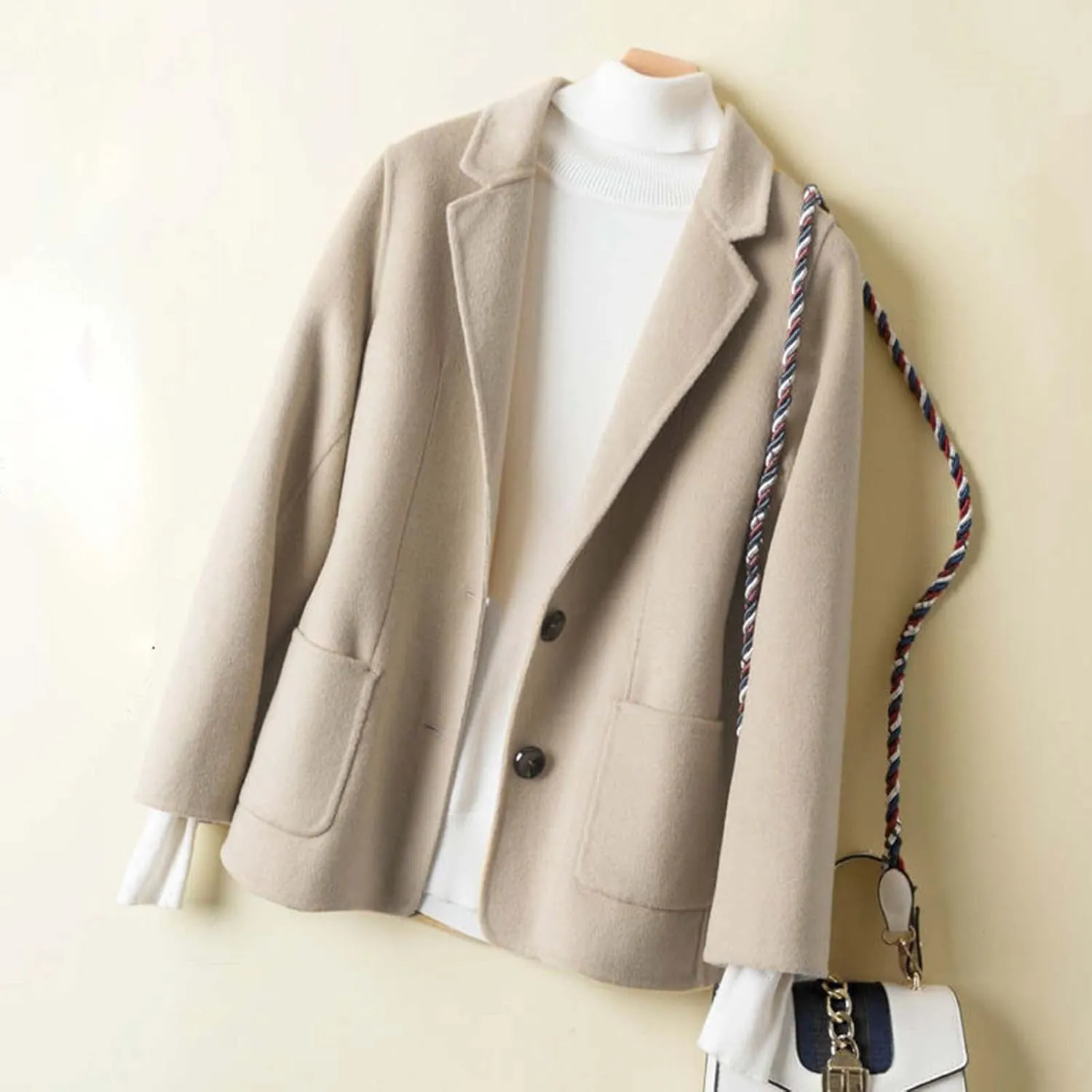 Women Winter Fashion Blazers Business Casual Single Breasted Blazer Jacket Slim Long Sleeve Lapel Work Suit Jackets