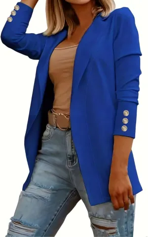 Women's Blazers & Suit Jackets Business Women Cardigan Buttonn Cute Winter Cardigan Fitted Herringbone Tops