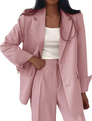 Women's Blazers & Suit Jackets Work Womens Top Buttonn Causal Lightweight Coat Fit It With Pockets Cardigan