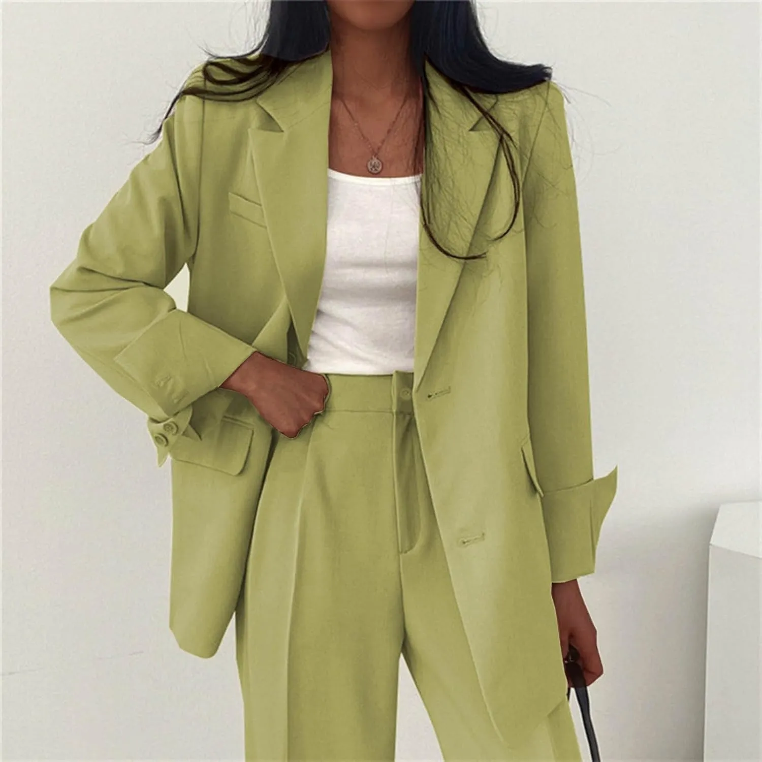 Women's Blazers & Suit Jackets Work Womens Top Buttonn Causal Lightweight Coat Fit It With Pockets Cardigan