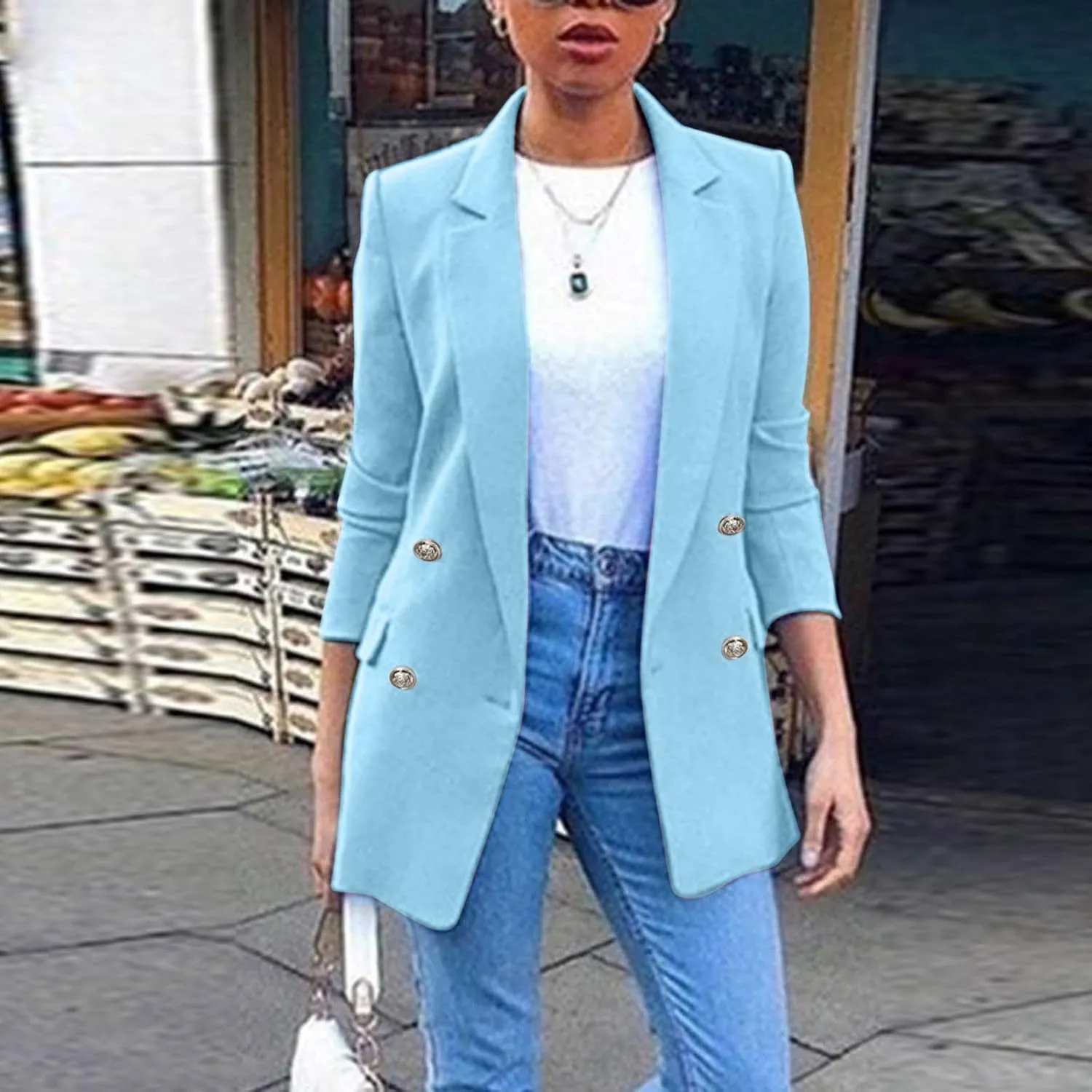 Womens Blazers Dressy Casual Business Women's Cardigan Long Sleeve Cute Trendy Blazers Fit It Herringbone Top