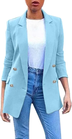 Womens Blazers Dressy Casual Business Women's Cardigan Long Sleeve Cute Trendy Blazers Fit It Herringbone Top