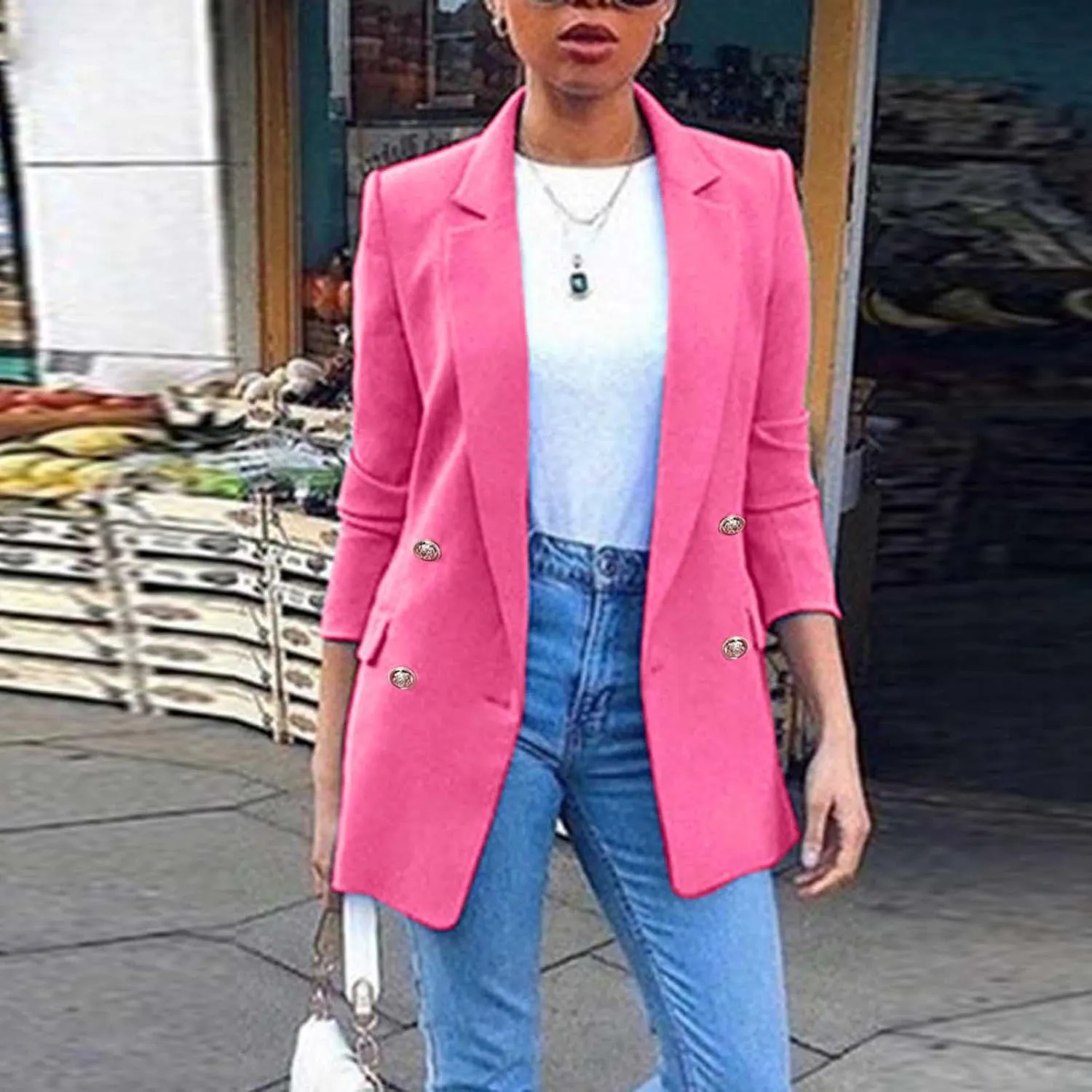 Womens Blazers Dressy Casual Business Women's Cardigan Long Sleeve Cute Trendy Blazers Fit It Herringbone Top