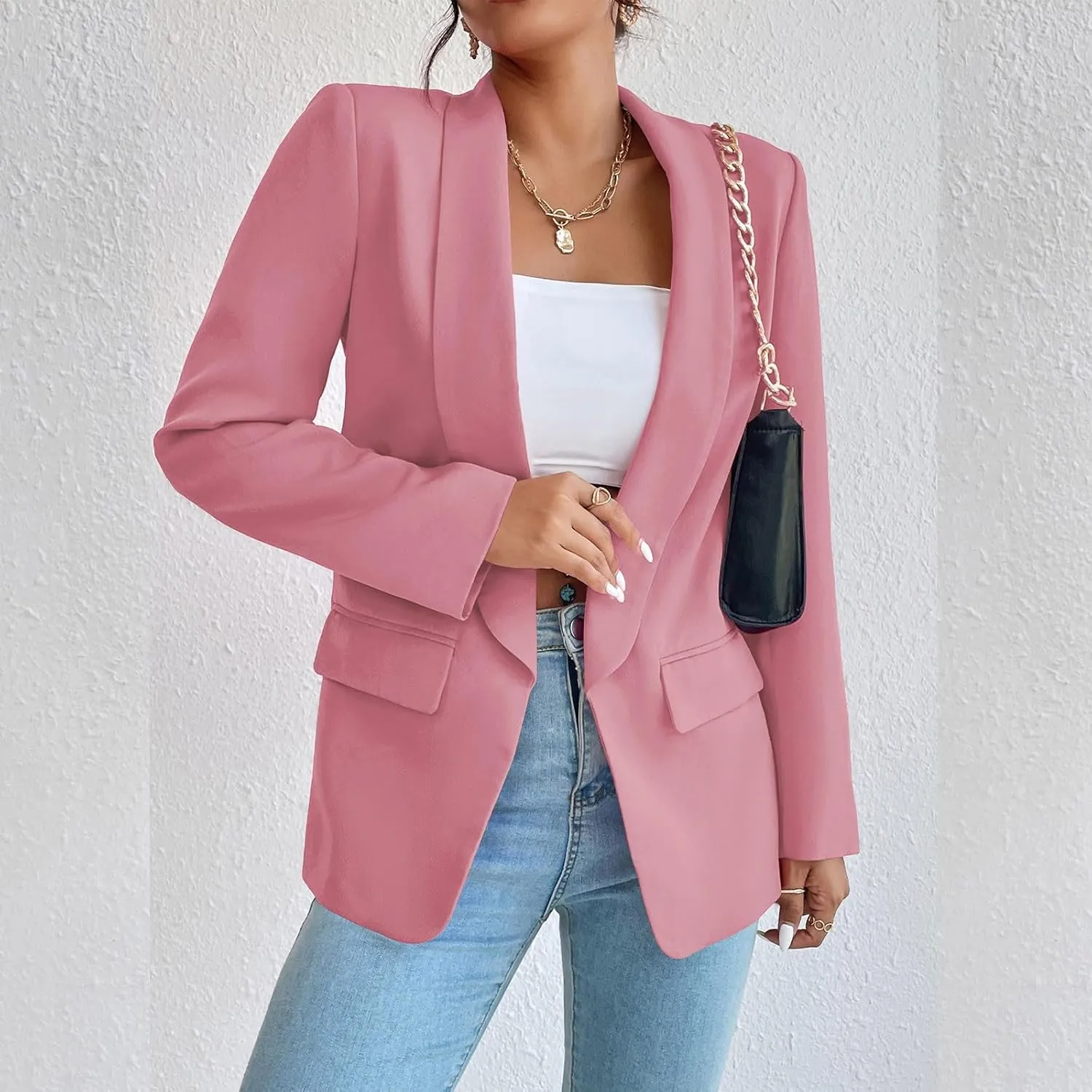 Womens Blazers for Work Casual Business for Women Blazer Cropped Work Funny Tops Soft With Pockets Cardigan