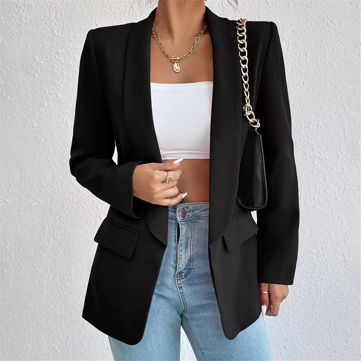 Womens Blazers for Work Casual Business for Women Blazer Cropped Work Funny Tops Soft With Pockets Cardigan