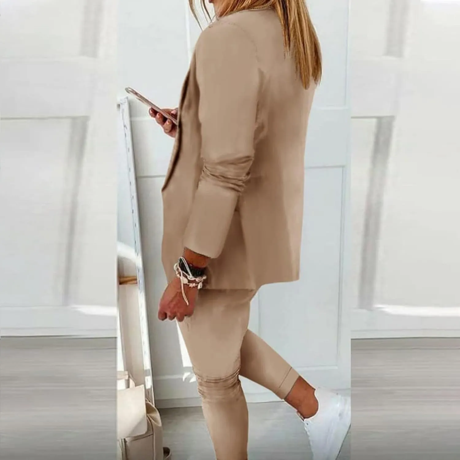 Womens Blazers for Work Casual Tweed Ladies Blazer Open Front Work Novelty Blazers Pluse Size Oversized Suit