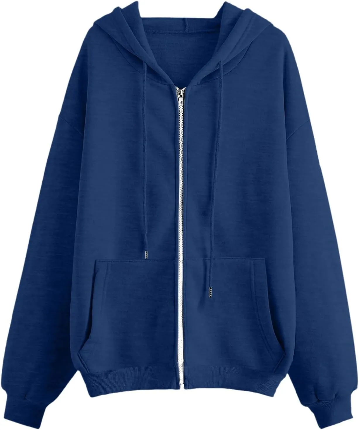 Womens Casual Zip Up Hoodies Soft Comfy Fleece Sweatshirts Loose Long Sleeve Solid Pullover with Pockets 2024 Fall Suit