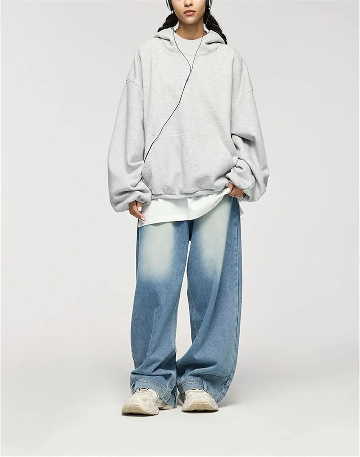 Women's Cropped Fleece Hoodies Unisex Winter Thick Warm High Neck Hooded Sweatshirt Fashion Y2k Clothes