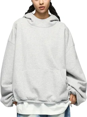 Women's Cropped Fleece Hoodies Unisex Winter Thick Warm High Neck Hooded Sweatshirt Fashion Y2k Clothes