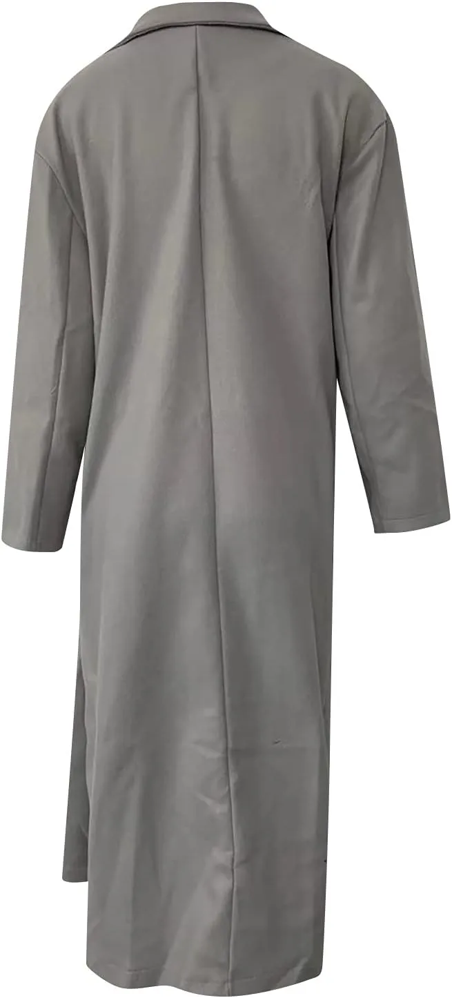 Women's Double Breasted Long Trench Coat Windproof Classic Lapel Slim Overcoat Business Casual Trench Coat Outwear
