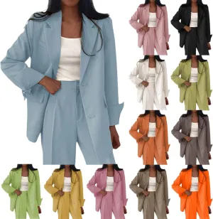 Womens Fashion 2024 Casual Blazers Long Sleeve Lapel Open Front Work Suit Jacket Office Blazer Jackets with Pockets