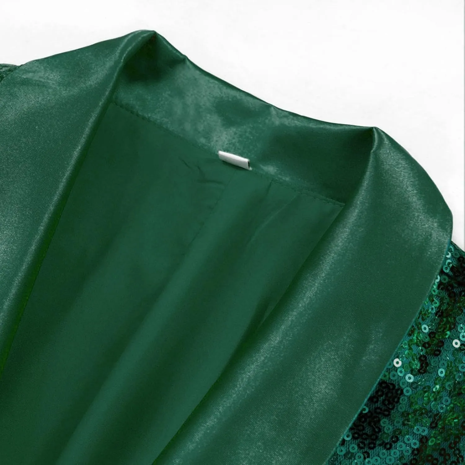 Women's Fashionable and Sexy Solid Color Deep V Long Sleeved Dress with Button Pockets Sequin Warm Winter Jackets