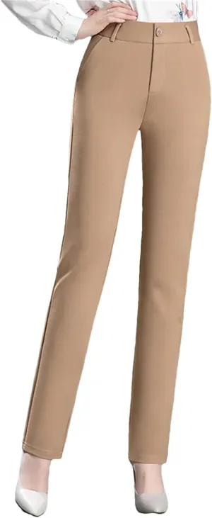 Women’s Knit Slim Leg Pants Elastic High Waist Year-Round Casual Minimalist Loungewear