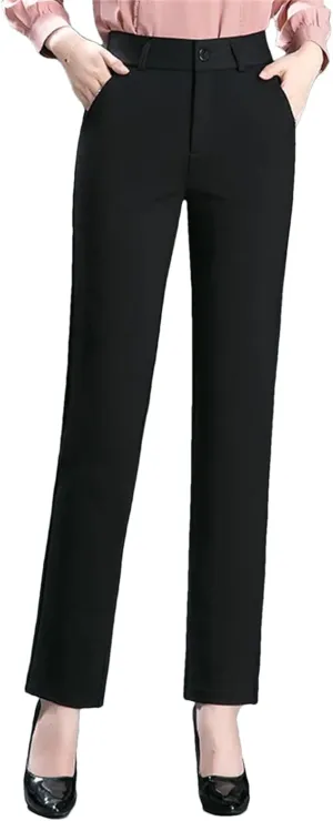 Women’s Knit Slim Leg Pants Elastic High Waist Year-Round Casual Minimalist Loungewear